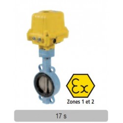 DN 50 SA-X05 Robinet à papillon "gaz" ATEX à oreilles de centrage avec servomoteur électrique 230V 1141