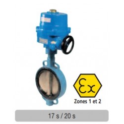 DN 125 NA-X 09 Robinet à papillon \"gaz\" ATEX à oreilles de centrage avec servomoteur électrique 230V 1141