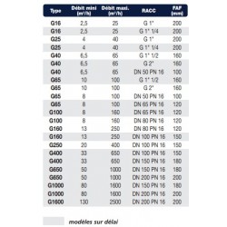 DN80 PN16 Compteur gaz à turbine / Quantomètre  Type G160