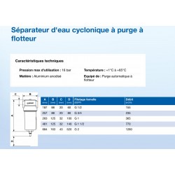 155m3/h SÉPARATEUR D\'EAU CYCLONIQUE À PURGE À FLOTTEUR SPC155