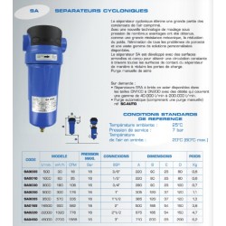 30m3/h SÉPARATEUR D\\\'EAU CYCLONIQUE À PURGE MANUELLE