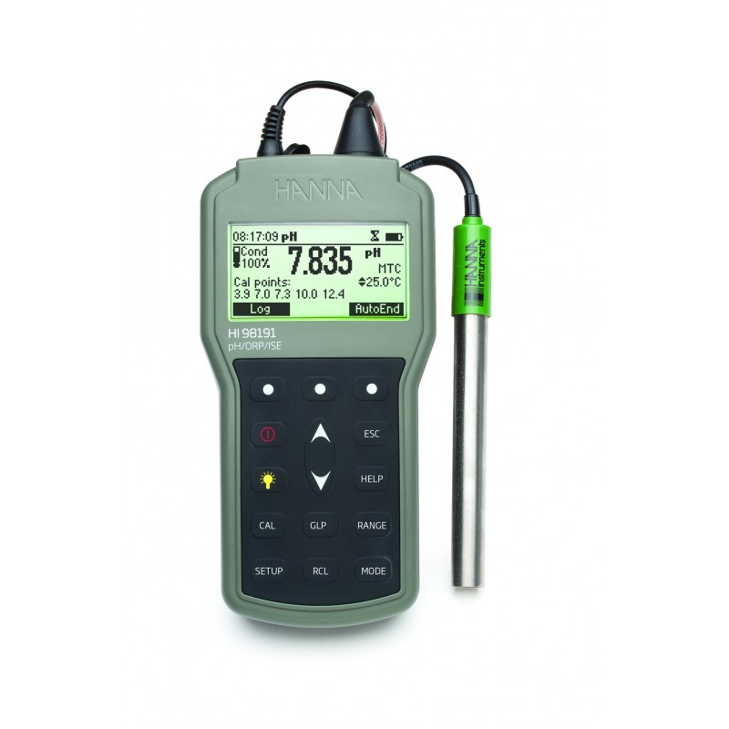 pH-/mV-/ionomètre portatif étanche HI98191 (BNC), 0,001 pH, Calibration Check, port USB pH-/mV-/ionomètre portatif étanche HI98191 (BNC), 0,001 pH, Calibration Check, port USB