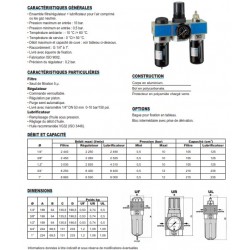 1/4\"  1705 - Filtre + régulateur + lubrificateur UF+R+L