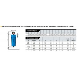 82m3/h 1/2\\\" FILTRE À CARTOUCHE AIR COMPRIMÉ  S-AIR Grade XAC / Filtration charbon actif  XAC 3mg/m3